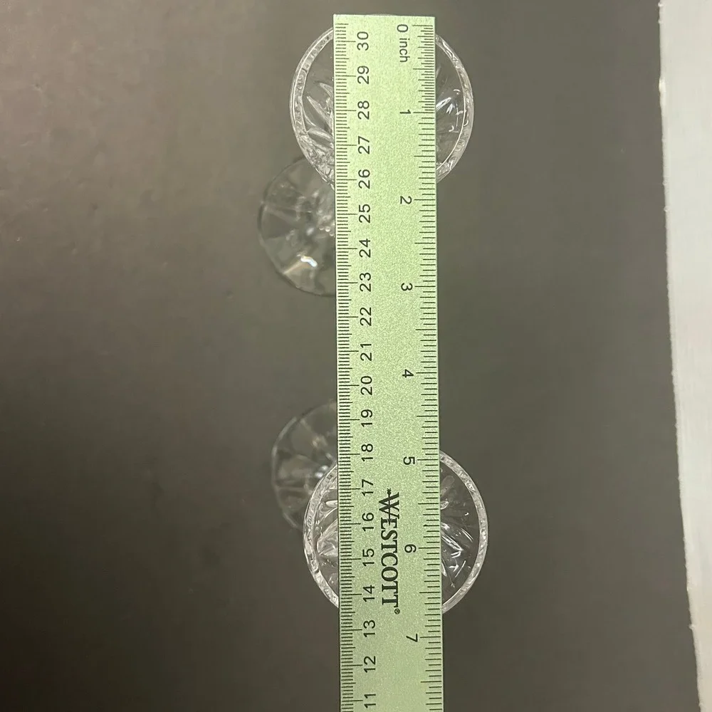 Vintage Crystal Glass Candlestick Holders Set 2 8